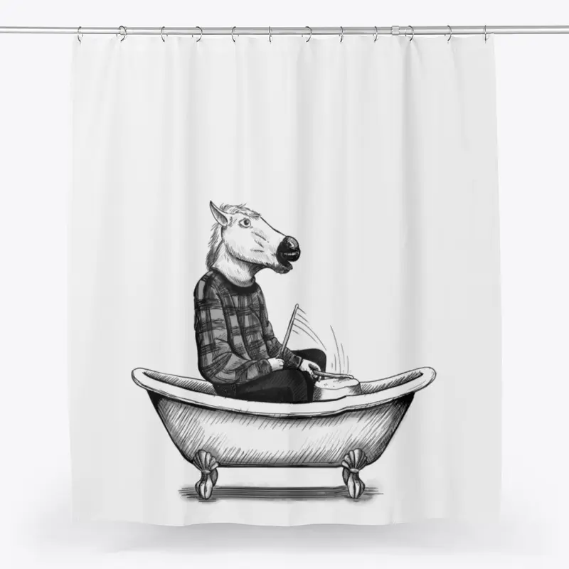 Buckets the Drummer Shower Curtain