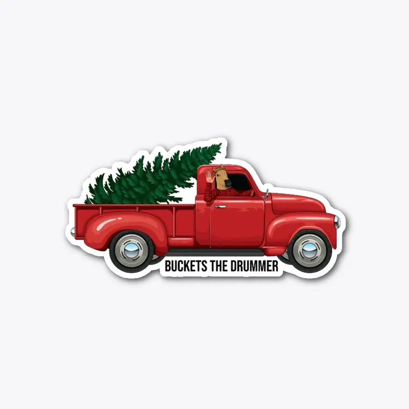 Buckets Red Truck Sticker